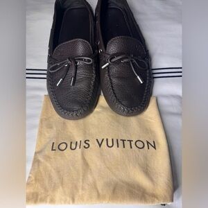 Louis Vuitton Men's Brown Leather Driving Loafers